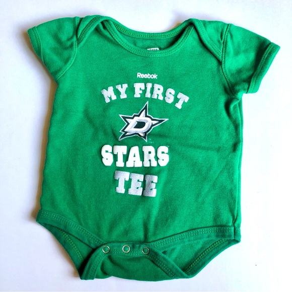 REEBOK Dallas Stars Hockey Onesie Bodysuit 0- 3 months Infant MY FIRST STARS TEE - Picture 1 of 13